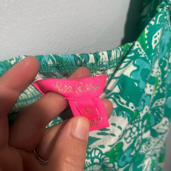 Lily Pulitzer Delaney Green Floral Print Babydoll Square Neck Dress 12 - Picture 7 of 10
